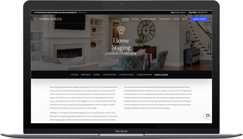 QC Design School home staging course