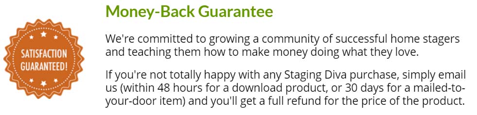 Staging Diva money-back guarantee